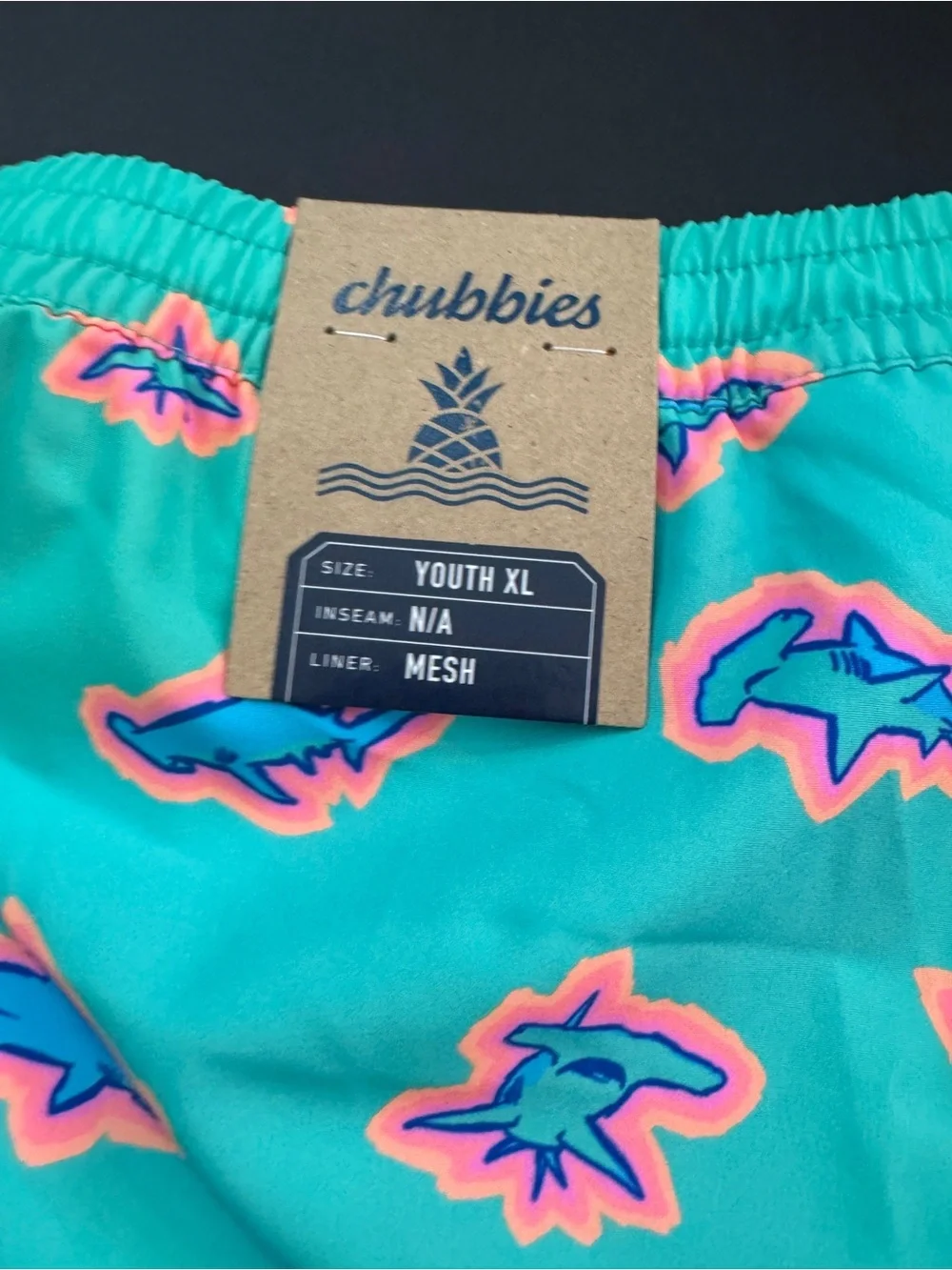 NWT Chubbies Boys' Shorter Classic Swim Trunks Sz XL in apex swimmers pattern